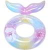 Generic Fascetta galleggiante - Anelli d'acqua iridescenti, Ciambella da nuoto rotonda con design a coda di pesce - Per più vacanze, all'aperto, cortile, fiume
