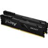 Kingston Technology Memoria Kingston Technology FURY 16GB 3600MT/s DDR4 CL17 DIMM (Kit da 2) Beast Black [KF436C17BBK2/16]