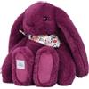 Doudou et Compagnie - Coniglio Fioretta Prugna - 25 cm - Doudou Coniglio Ultra Morbido alle Orecchie Fiorite - Primo Regalo per Nascita, neonata - Lavabile in Lavatrice a 30° - Colori Viola - DC4704