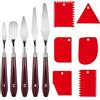 GleamGlide Set di 11 coltelli da pittura, spatola per pasta strutturale e spatola su tela, strumenti per pittura, pasta strutturale per pittura acrilica, colore rosso, coltello da pittura per artisti e