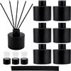 PH PandaHall 6pz 120ml Flaconi per Diffusore in Vetro Barattoli Diffusore Nero Opaco Ricaricabili Barattoli Rotondi per Profumo con Bastoncini per Oli Essenziali