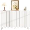 Azkoeesy Credenza con ante ondulate/gambe in metallo/ripiani regolabili - 120x35x80 cm - buffet, credenza, armadio da cucina (bianco)