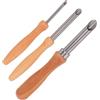 LOLIPPYY 3 Pezzi Strumenti per Forare Argilla in Acciaio Inossidabile con Manico in Legno Taglierine Circolari per Modellazione Ceramica e Scultura Punzone Preciso per Rotondi in Argilla e