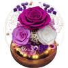 Suprbee Rosa Eterna, Rosa di Vetro Stabilizzata, Infinity Vetro Rosa Viola con Luce, Rosa Conservato Sfera di Cristallo, Regalo per Donne Mamma Moglie, Rosa Eterna Compleanno San Valentino Natale Festa Della