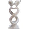 Coco Papaya Statuette Astratta Coppia Amore Infinito H20 cm in Legno Massiccio Patina Bianca