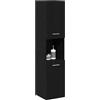 vidaXL Mobile da Bagno Rovere Nero 30 x 30 x 130 cm Legno multistrato, Design bagno moderno, mobile rettangolare, spazio a volontà, armadietto wall-mounted, soluzioni salvaspazio