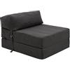 Loft 25 Sedia da letto pieghevole a Z, per soggiorno da interni, comodo materasso pieghevole, set futon da pavimento per gli ospiti, design ergonomico leggero, divano letto portatile (carbone minky)
