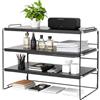 powerking Organizzatore di scaffale per scrivania, scaffali per scrivania a 3 livelli con tavola in legno, scaffale per librerie regolabili per tavolo, scuola per ufficio domestico