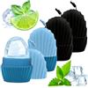 XIAOMAOMAO 4 Pezzi Rullo di Ghiaccio per il Viso,Ice Roller Viso, Rullo di Ghiaccio viso Occhio Massaggiatrice, Silicone Riutilizzabile, Riduzione Delle Pieghe, Riduzione dei Gonfiori (2 Nero 2 Blu)