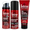 Generico Kit Viaggio Uomo 3 Pezzi 50ml, Schiuma da Barba Idratante, Deodorante Spray Ylang, Gel Doccia Shampoo Rivitalizzante al Ginseng