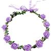 Wekuw Cerchietto Capelli Donna LED Fascia Fiori, Coroncine Fiori, Luminescenza Coroncina Fiori, Tre Modalità Ghirlanda, Fascia Per Capelli Luminosa, per Feste Compleanni Matrimonio Pasqua (Viola)