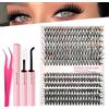 Androxeda Set Completo Ciglia Finte Ciuffetti Con Colla E Pinzetta, Ciglia Finte Ciuffetti 280Pcs, 30D+40D, Effetto Naturale E Morbido, Facile Da Applicare Per Tutte Le Occasioni