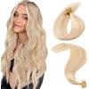 MY-LADY Extension Capelli Veri Cheratina 25 Ciocche 20g 35 cm Biondo Cenere/Biondo Capelli Umani Remy Lisci Naturale Keratin U Tip Human Hair Extensions #18P613