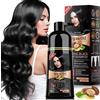 LUJAJIAO Shampoo tintura per capelli neri 6 in 1 Unisex Formula naturale a base di erbe, shampoo colorante per capelli per donne e uomini Colore a lunga durata per coprire i capelli grigi (Natural Black)