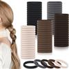 obeoby 100 elastici per capelli dai colori neutri, senza cuciture, elastici per coda di cavallo, accessori per capelli, calze per donne e ragazze