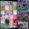Cosblisvia 24 Gitter Nail Charms Set, Nail Art Kit con Charms per Unghie e Pietre 3D per Principianti, Professionisti, Artisti per Design Unghie Fai da Te, Saloni (Multicolore)