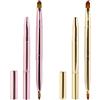 Sliverdew Confezione da 2 pennelli retrattili per labbra, rossetto, lucidalabbra, doppia estremità, pennelli da trucco con tappo, pennello per rossetto, applicatore da viaggio