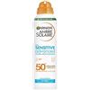 Garnier Ambra Solaire SPF 50+ Sensitive Advanced Dry Mist Sun Cream Spray, Water Resistant & No Greasy Sunscreen, Fragranza Free, UVA & UVB Protection, Approvato da Cruelty Free International, 150 ml
