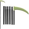 Whnbuij Scythe Prop - Falce, giocattolo per Halloween, falce finta, con manico regolabile, 1,9 m