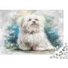 MNBVCXZLKJH Cane a Pelo Lungo Bianco Puzzle 1000 Pezzi Carta per Adulti Sfondo da Giardino Puzzle per Famiglia Relax Regalo Decorazione Casa 52x38cm/1000pcs