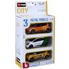 Burago Bburago - 1/43 Collezione City - Confezione da 3 veicoli - Assortimento - Novità FA 2022 - Auto in miniatura per bambini - Riproduzione in scala, diversi veicoli inclusi. 30452