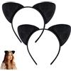 SSHUIKKAI 2 cerchietti per adulti con orecchie di gatto, orecchie di gatto, orecchie di gatto, cerchietto per bambini, orecchie di gatto, fascia per capelli, per ragazze, donne, carnevale, feste, cosplay