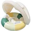 Yurosuis Salvagente Neonato con Parasole - Galleggiante per Piscina Bambini, Salvagente Gonfiabile per Bambini, Anello da Nuoto per Seggiolino di Sicurezza per 1-4 Anni