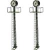 Evemodel 2 Pezzi modellino Ferroviario 1:87 Luce illuminata Piattaforma Orologio Lampada Reticolo Albero Scala Ho 11 cm