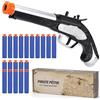 ULUCTROM Pistola Pirata Giocattolo per Bambini - Proiettili in Schiuma di Gomma Pistola con Giocattolo, Accessorio per Costume da Pirata per Halloween Carnevale Travestimenti e Feste (argento)