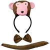 Inception Pro Infinite Set cerchietto scimmia coda papillon animali costume travestimento carnevale Halloween cosplay accessori donna accessorio teatrale mascherata
