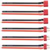 Lyeteung 3 Pairs Antiscivolo T-Plug Connettore, Deans T Plug Connettori Maschio e Femmina con Cavo di Silicone 100mm 14 AWG, per Batteria Lipo