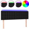 vidaXL Testiera LED nera 144x5x78/88 cm Tessuto