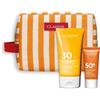 CLARINS Set Sun Body Cream SPF30 150ml con Crema Solare Viso SPF50 e Pochette