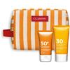 CLARINS Set Sun Crema Solare Viso SPF50 50ml con Crema Solare Corpo SPF30 75ml e Pochette