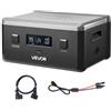 VEVOR Batteria Aggiuntiva per Stazione di Alimentazione Portatile, Batteria di Espansione Aggiuntiva LiFePO4 da 2160 Wh con 3 Porte di Uscita per Uso Domestico, Campeggio, Viaggio, Camper, Emergenze