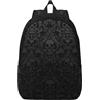 OTTKGGA Zaino in tela con teschio gotico con cinghie regolabili, stile vintage, casual, scuola, viaggi, lavoro, campeggio, Nero , M