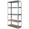 Verdelook Scaffale 5 Ripiani in Metallo con Ripiani in mdf Rimovibili Zincato 90x40x180cm
