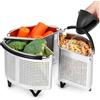 ecooe Cestello per Pasta Separata in Acciaio Inox, 3 Pezzi Cestelli Divisori per Pasta Individuali con Manici e Basi, Guanti in Silicone, Divisore per Cottura Pasta di Pasta, Verdure e Uova (19 cm)