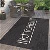 TT Home Tappeto Giardino Per Esterno Balcone Tappeto Cucina Design Moderno Font City, Colore:Antracite, Dimensione:60x100 cm