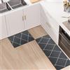 LY4U 2 Pezzi Tappetino da Cucina Antiscivolo Set di Tappeti da Cucina, Tappetini e Tappeti Moderni Lavabili per Corridoio, Sala da Pranzo e Ingresso, 40x60cm + 40x120cm