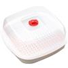 Generico Contenitore Cottura Vapore Microonde in Plastico Coperchio e Manico, Vaporiera per Microonde per Cucina e Cottura di Riso e Pesce al Vapore