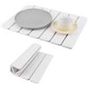LJEC Tappetino scolapiatti per bancone della cucina, 40 x 30 cm, pieghevole, in pietra, antiscivolo, riutilizzabile, in diatomite, per lavello, scolapiatti in marmo (bianco)