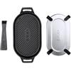 Ooni Padella Grizzler in ghisa, 31 cm x 16 cm, con manico rimovibile e sottopentola in acciaio inox, pentole antiaderenti pre-stagionate adatte al forno, forno per pizza e accessori per barbecue