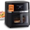 Innoliving Friggitrice ad Aria 8 Litri INN-891 con Pannello Digitale Touch, 7 Programmi Preimpostati, Finestra di Controllo e Luce Interna, Timer e Regolazione della Temperatura, Potenza 1700W