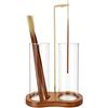 Kezidhp Porta Incenso Bruciatore Set, Per Yoga, Meditazione e Relax | Set Completo Pronto all'Uso, Includi Legno 2 Contenitori Vetro Pinza Metallo, Raccolta Cenere Facile, Design Minimalista