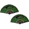VENTURA TRADING 2 pezzi Pavone paillettes Appassionato di flamenco spagnolo Ventagli pieghevoli Ventagli tifoso spagnolo Fan dei ballerini di flamenco