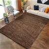 Carpettex Shaggy Tappeto Salotto Moderno 60 x 110 cm Marrone - Tappeto per scendiletto Camera da Letto, Soggiorno y Cucina - Tappeto Fluffy y Morbido, facile manutenzione, Monocromatico