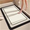 Odot Tappeto Bagno Antiscivolo Diatomite Lavabile Assorbente Asciugatura Rapida Tappetino in Microfibra Tappetino da Bagno per Doccia Ingresso Cucina, Design Moderno (Beige,60x100cm)