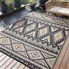Homaxy Tappeto esterno, resistente intemperie, plastica, pieghevole, lavabile, anti-raggi UV, reversibile, terrazza, campeggio, picnic, 180x270 cm, nero e beige