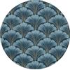 OnlyWow© Tappeti Bagno Rotondo 70x70 cm Tappetino Doccia Assorbente Bath Mat Decorazioni Memory Foam Tappeto Lavabile Moderni Motivo - Foglia di ginkgo - Blu